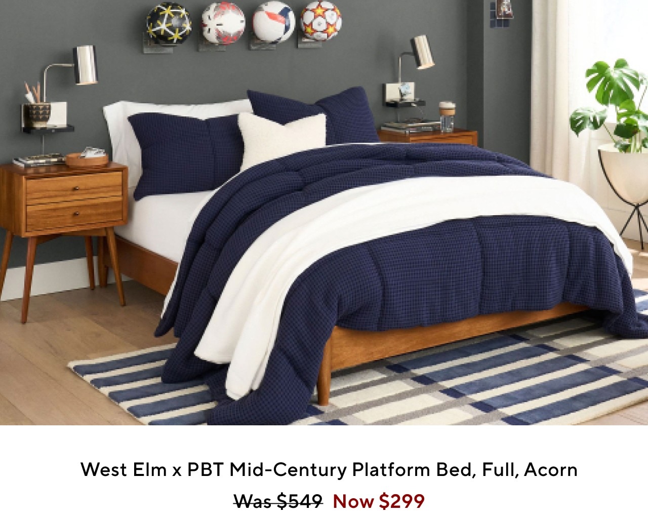 West Elm x PBT Mid-Century Platform Bed, Full, Acorn Was$549 Now $299 