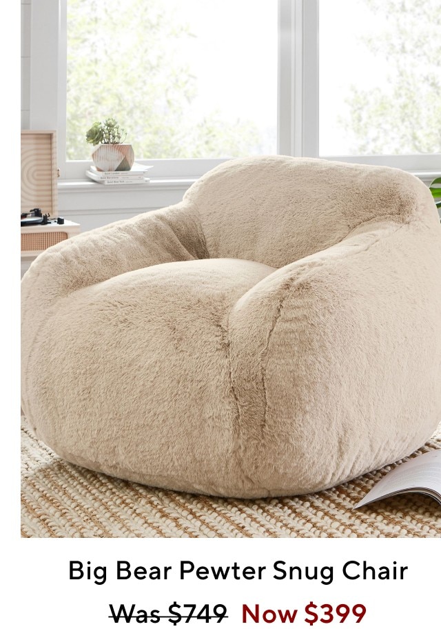  R Big Bear Pewter Snug Chair Was-$749 Now $399 