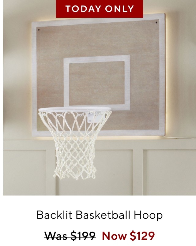 Backlit basketball hoop