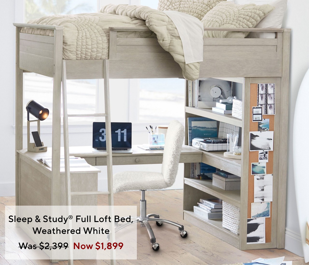 Sleep and study full loft bed