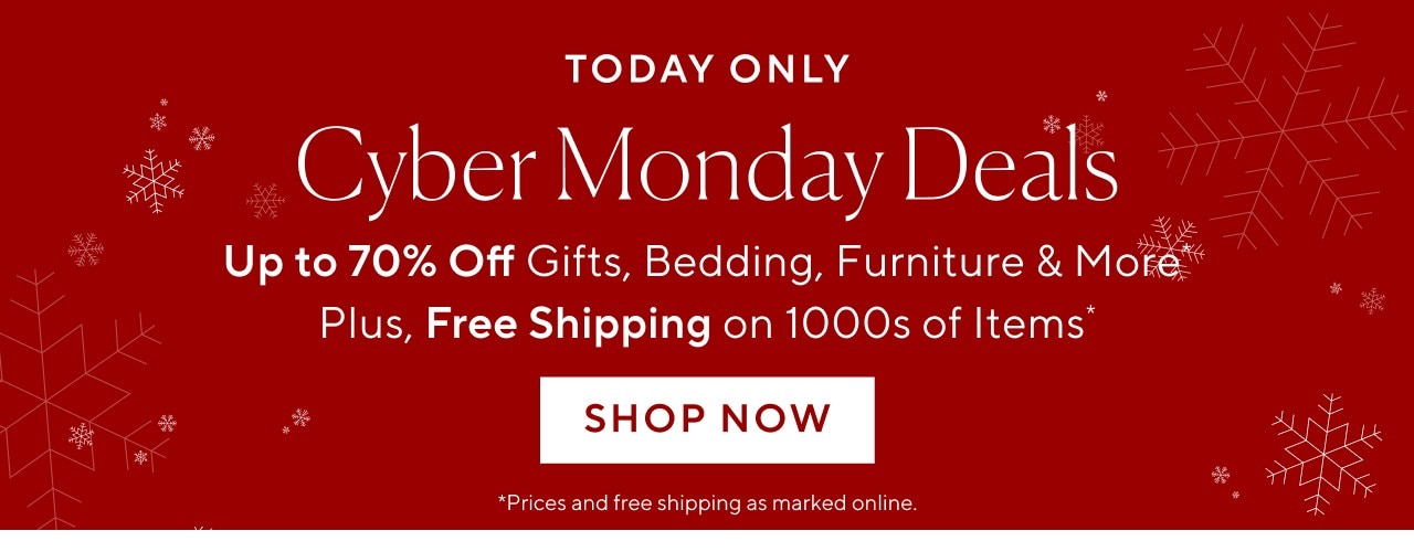 Cyber monday deals. Up to 70% off. Shop now