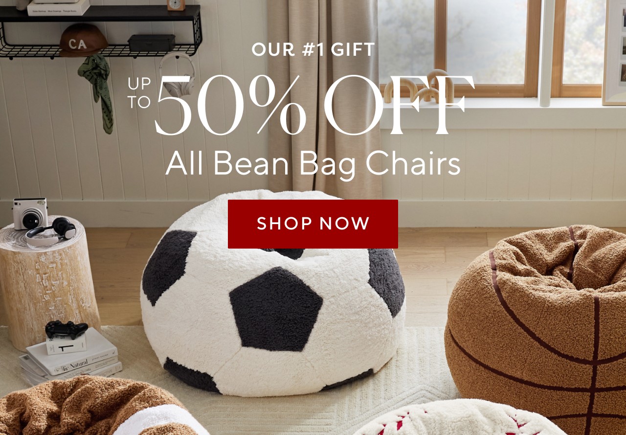Up to 50% off all bean bag chairs. Shop now