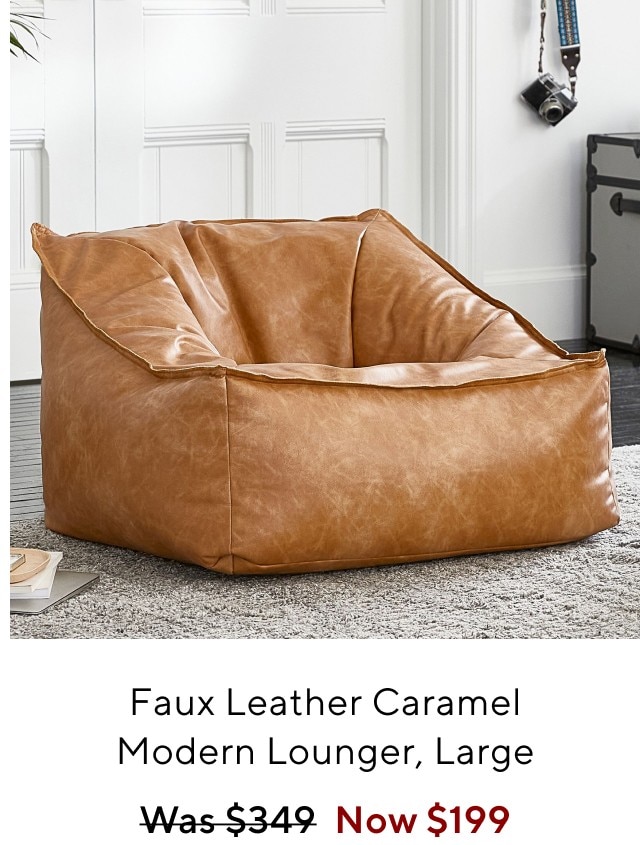 Faux leather caramel modern lounger