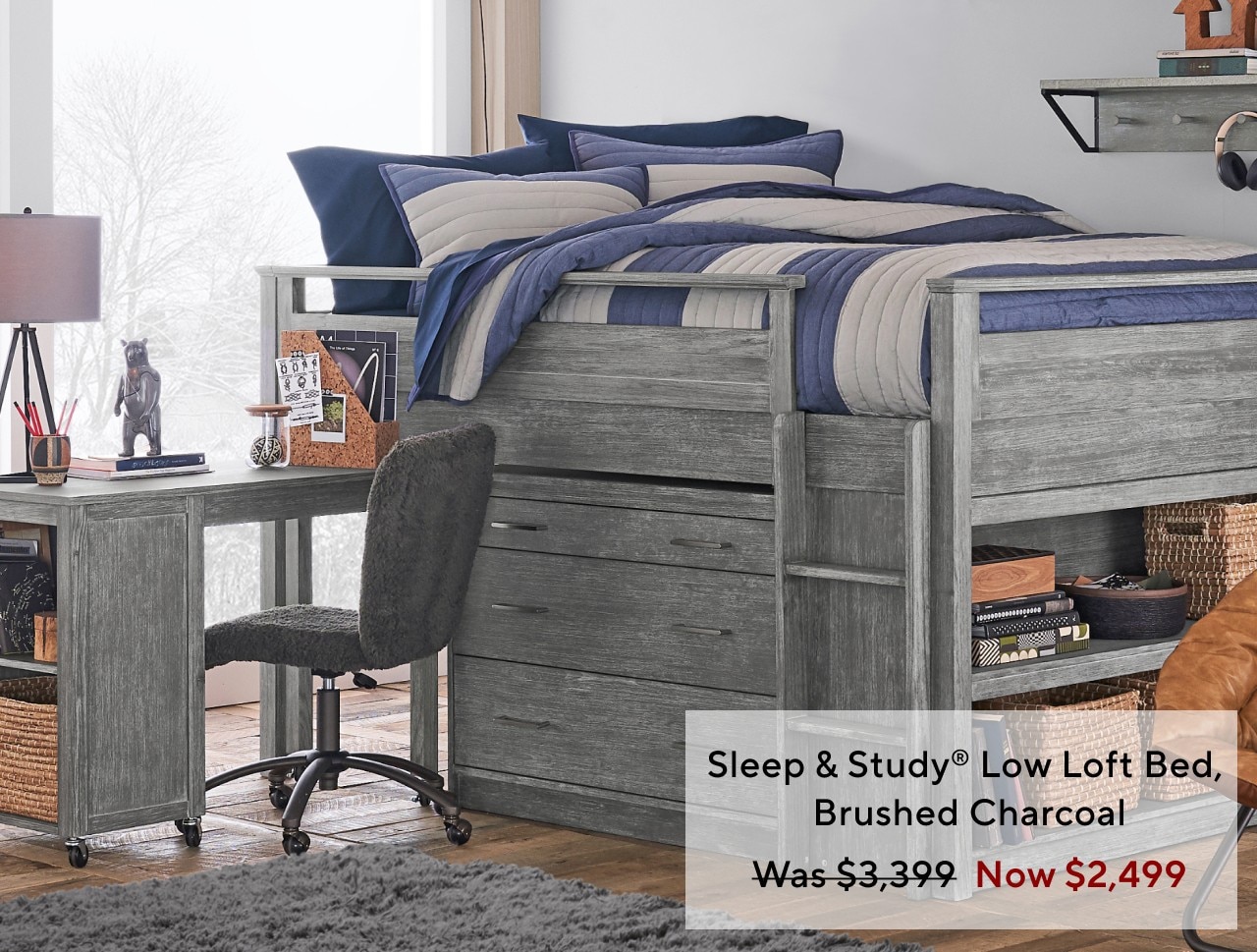 Sleep and study low loft bed