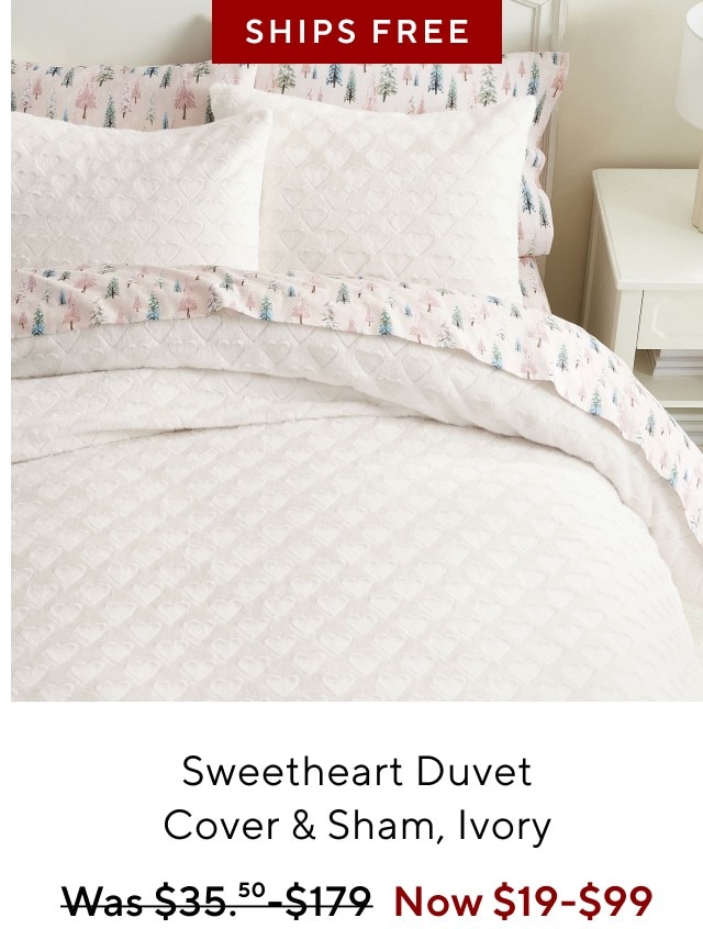 Sweetheart duvet cover and sham