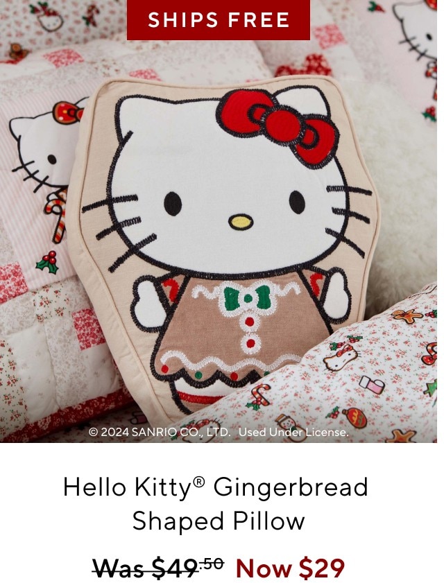 Hello kitty gingerbread shaped pillow