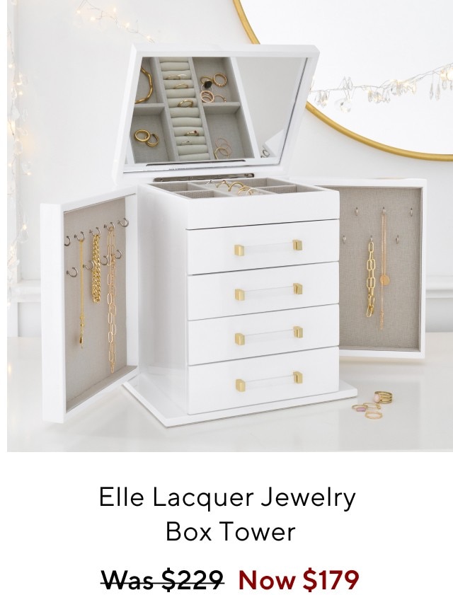 Elle lacquer jewelry box tower