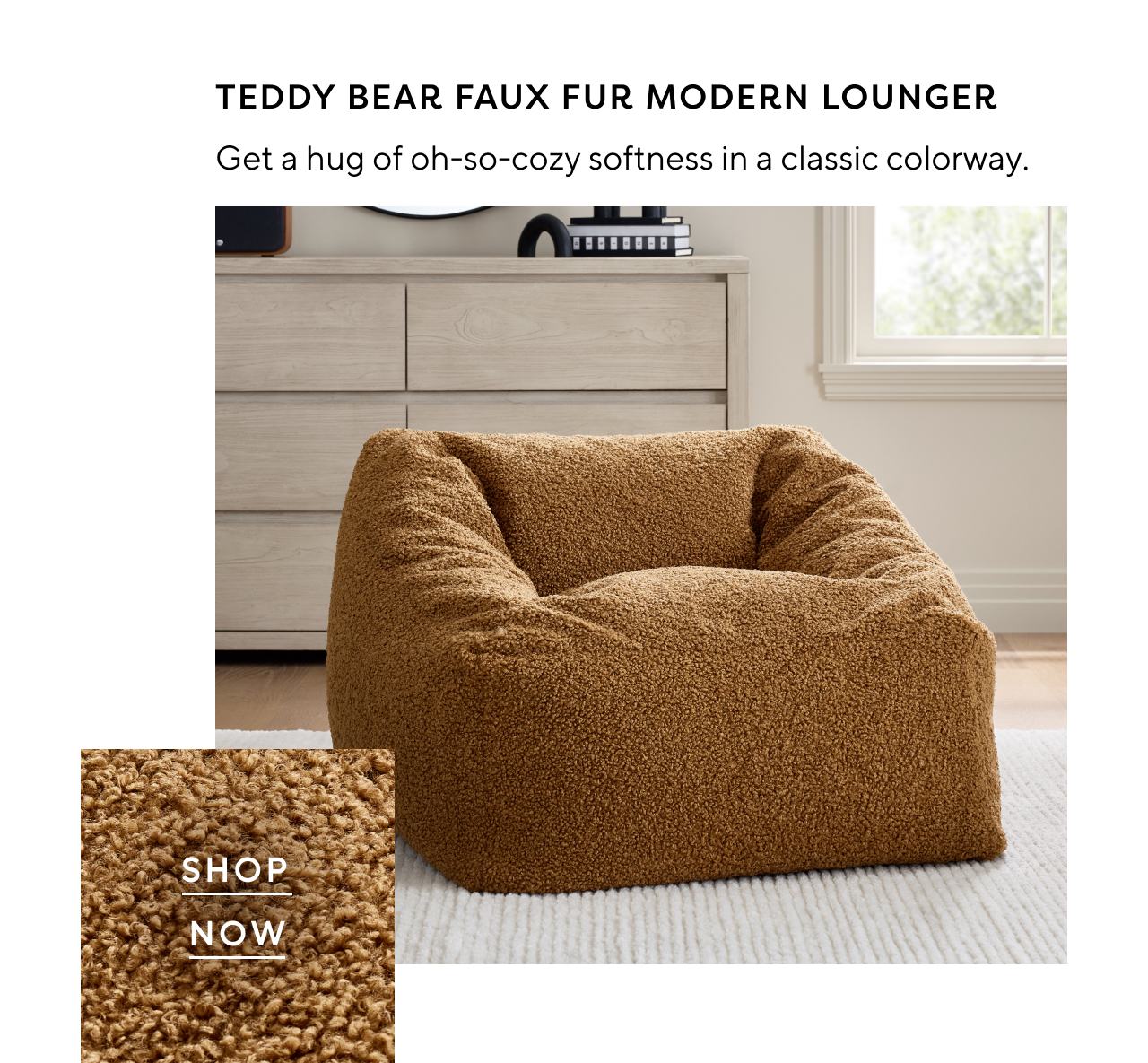 Teddy bear faux fur modern lounger