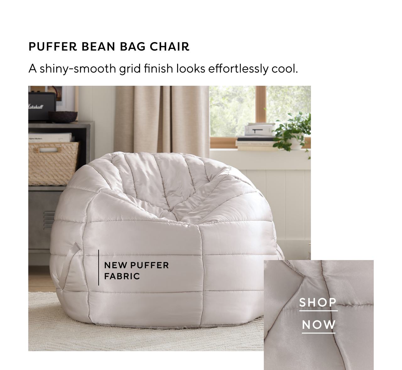 Puffer bean bag chair