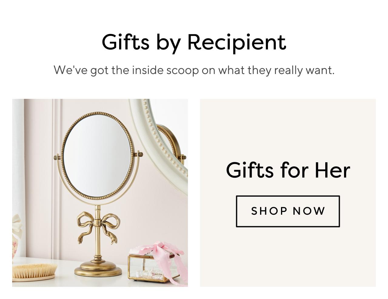 Gifts by recipient. Gifts for her