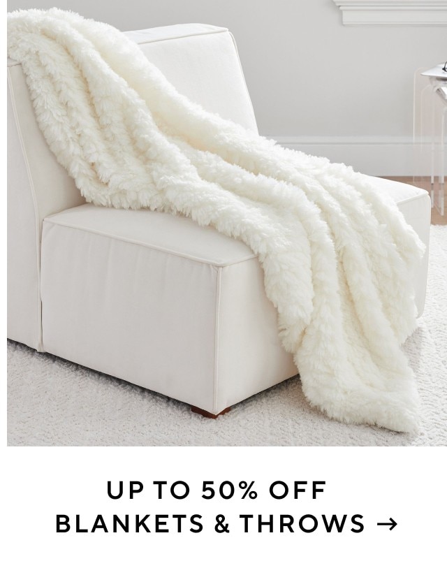 Up to 50% off blankets and throws