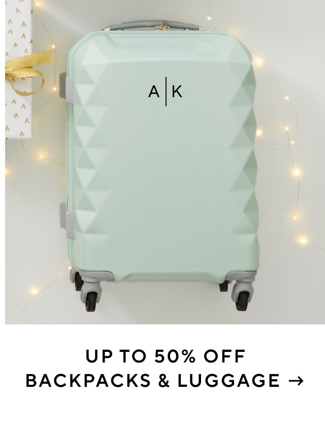 Up to 50% off backpacks and luggage