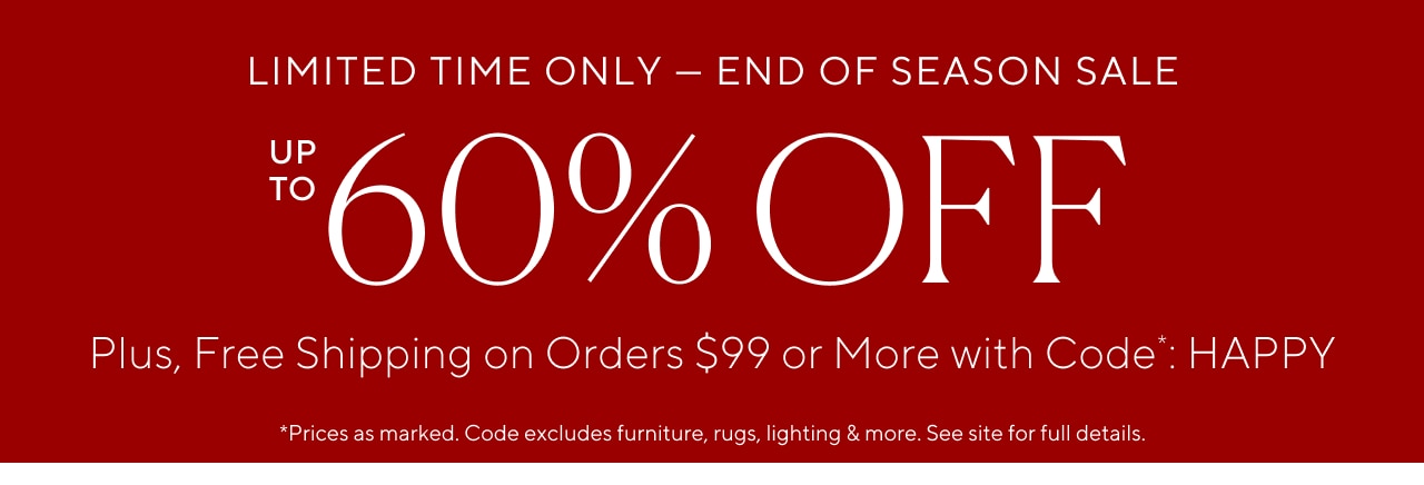Limited time only up to 60% off