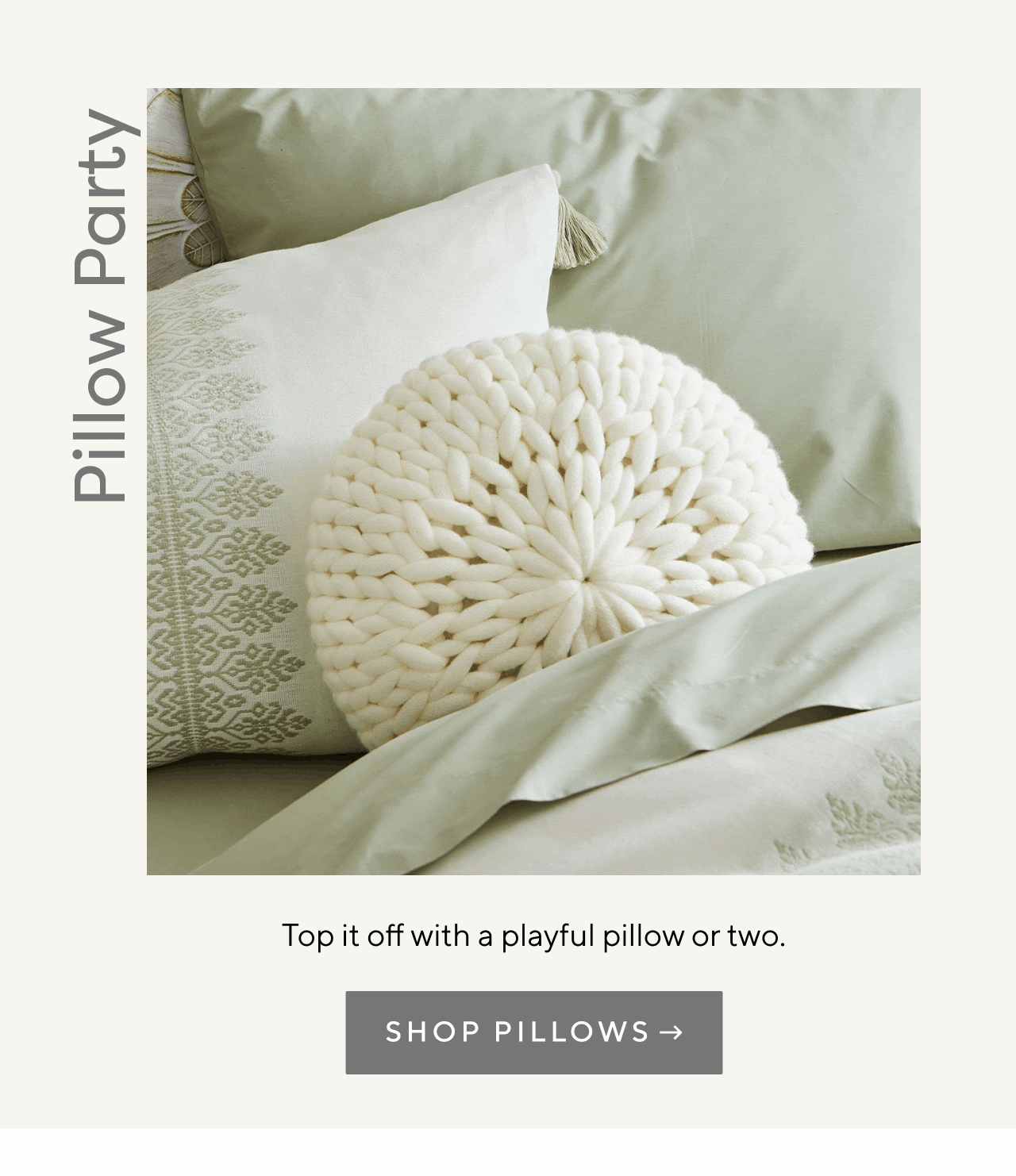 Pillow Party. Shop PIllows