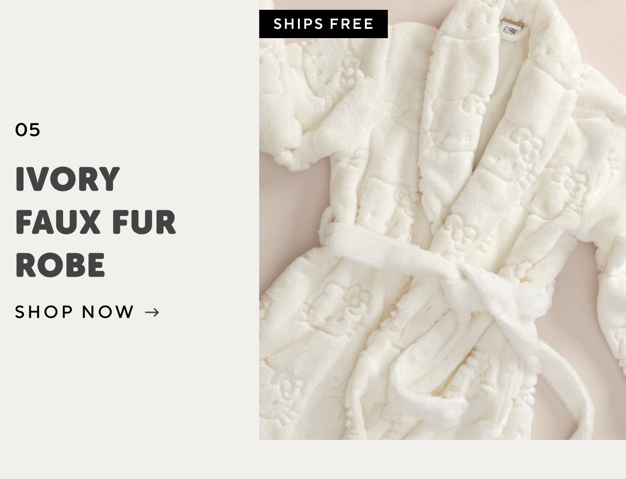 Ivory faux fur robe