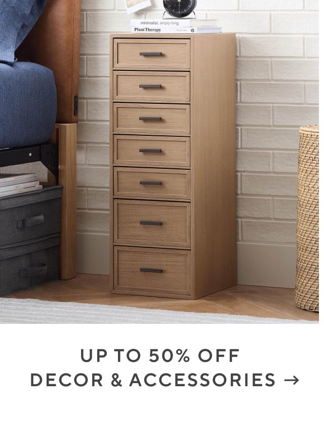 Up to 50% off decor and accessories