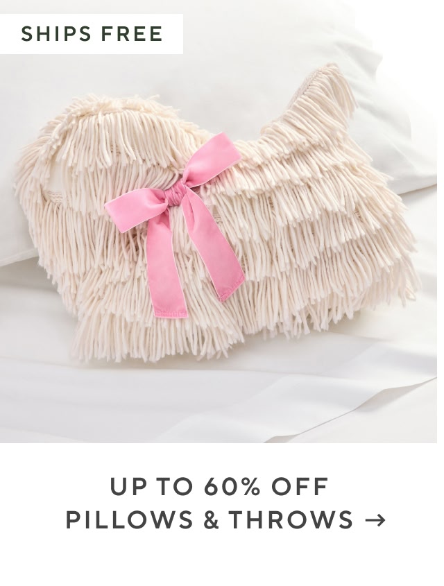 Up to 60% off pillows and throws