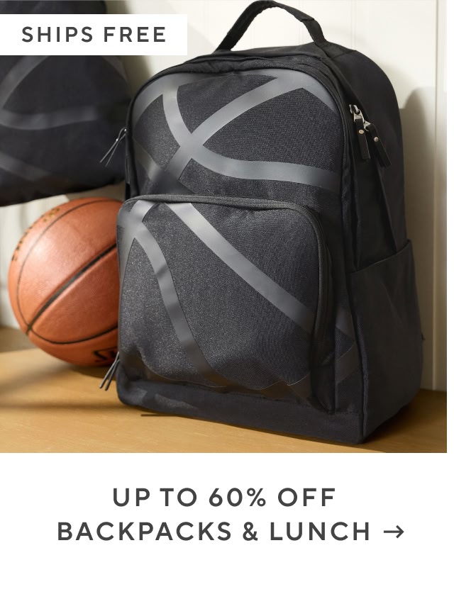 Up to 60% off backpacks and lunch