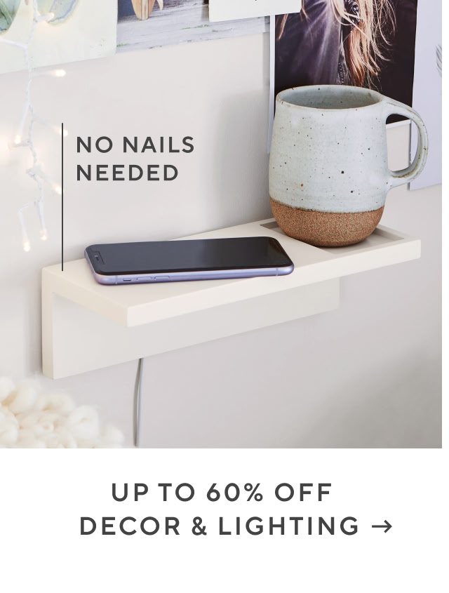 Up to 60% off decor and lighting