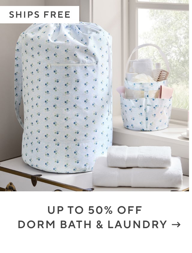 Up to 50% off dorm bath and laundry