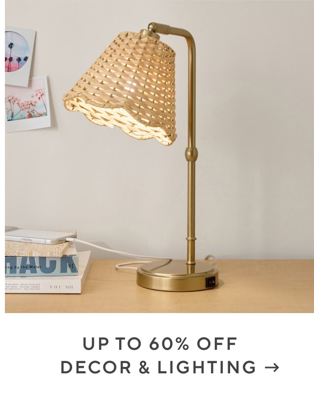 Up to 60% off decor and lighting