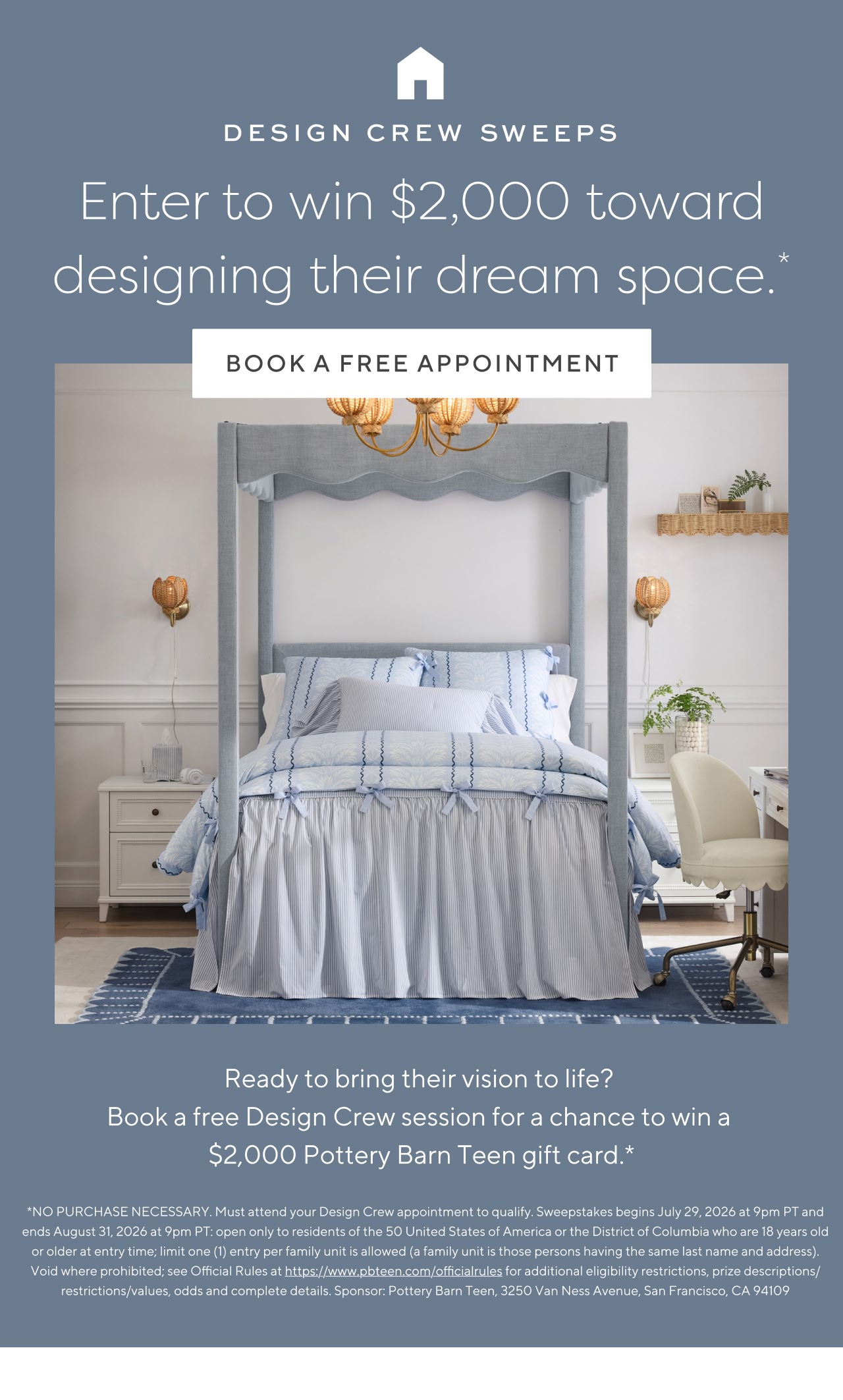 Enter to win $2,000 toward designing their dream space