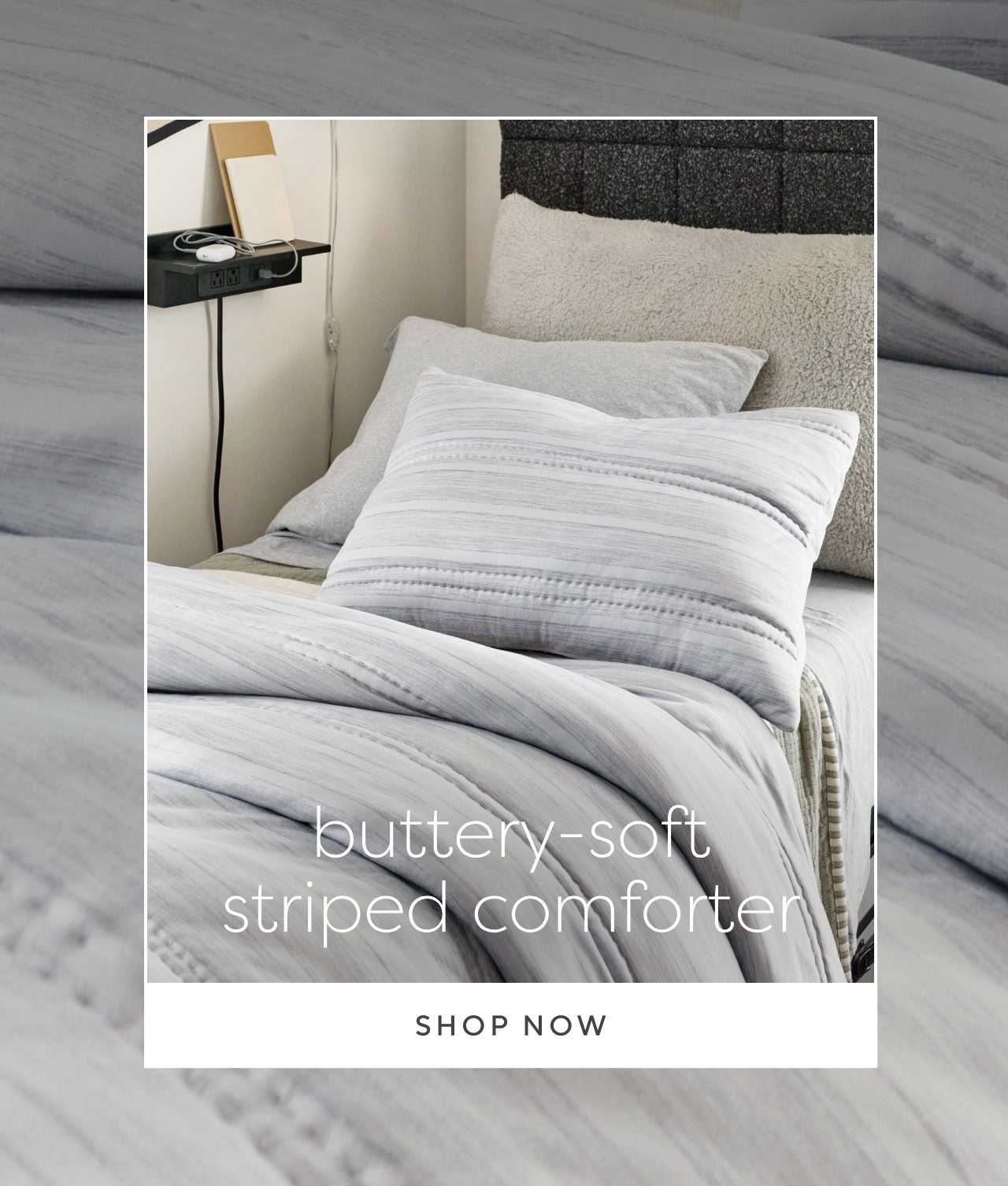 Buttery-soft striped comforter