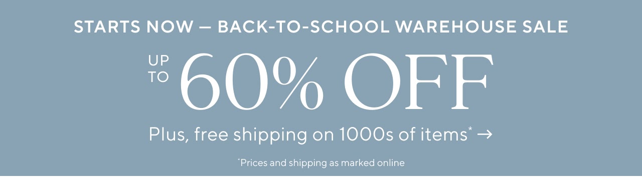 Back-To-School Warehouse Sale
