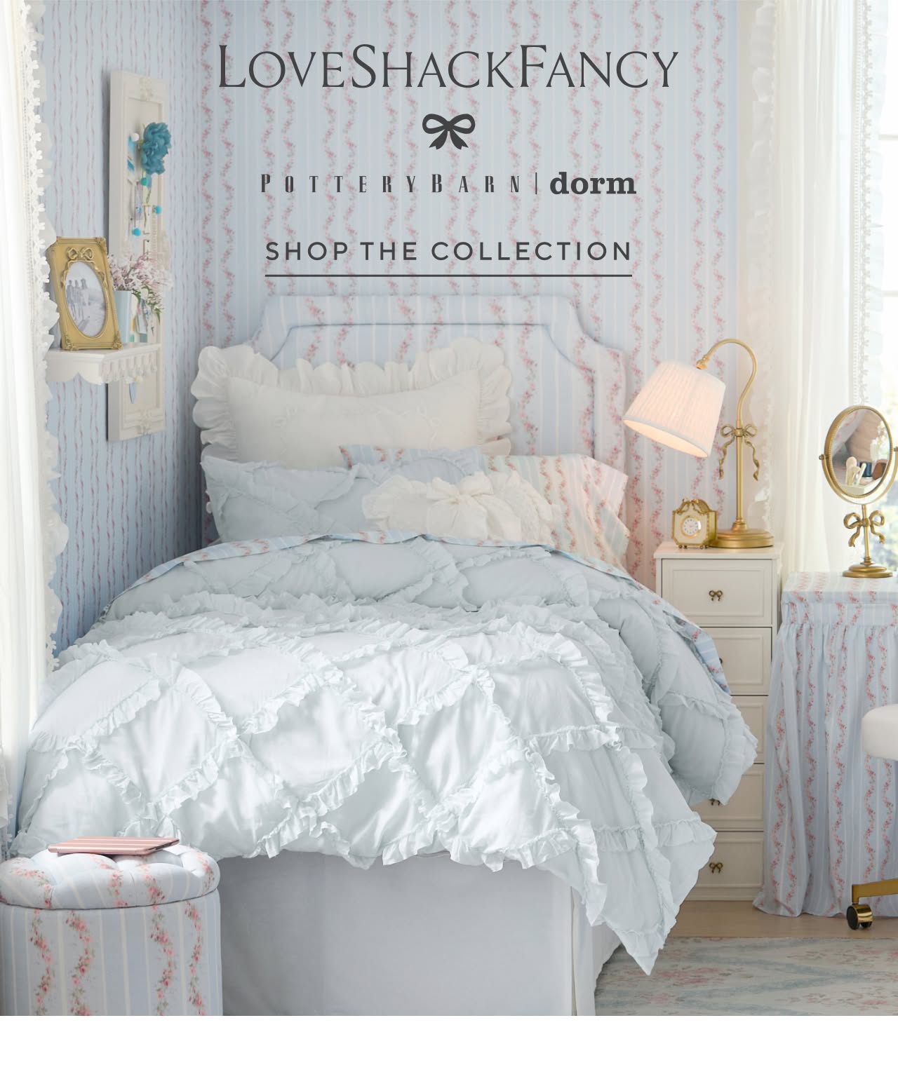 Loveshackfancy x pottery barn dorm. Shop the collection